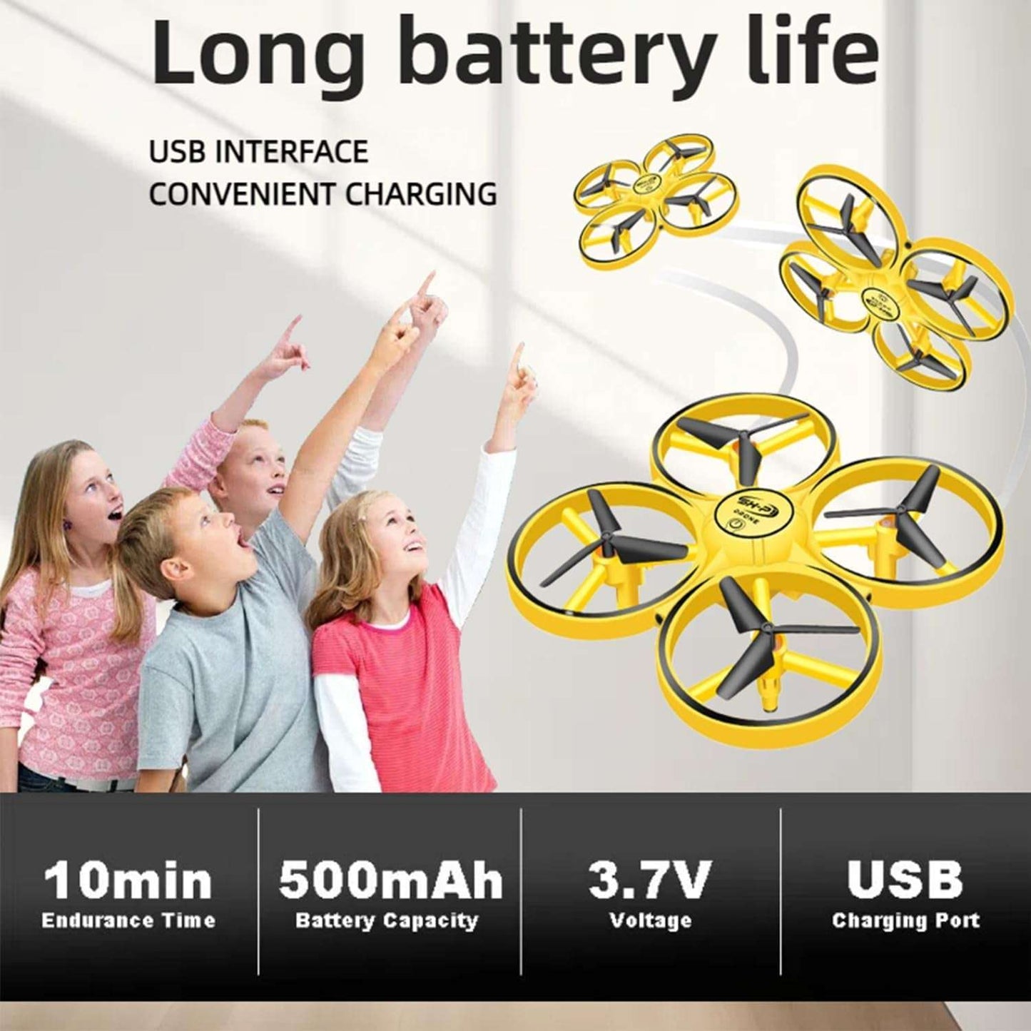2025 Upgraded Hand Controlled Drone for Kids,Somatosensory Aircraft with Smart Watch Controlled, Gesture Sensing Aircraft Cool LED Remote Control Drone 360° Flips,Quadcopter,Toys Gifts for Boys and Girls