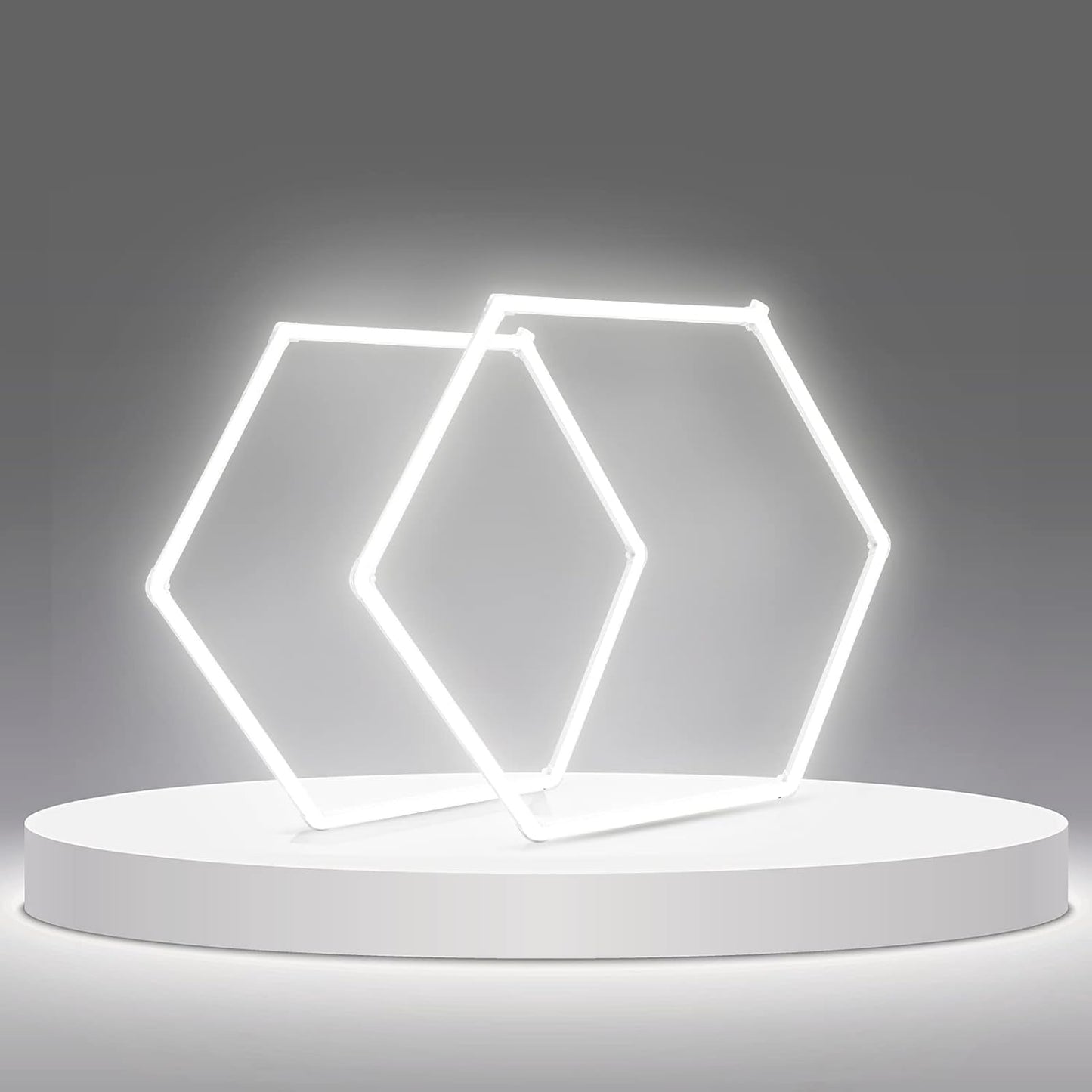 Hexagon LED Garage Light: 25 Pack Updated Bigger Size, 26400LM Super Bright Car Detailing Ceiling LED Shop Light for Warehouse Workshop Gym Basement Car Care Wash Room White 12-Packs (2-Hex)