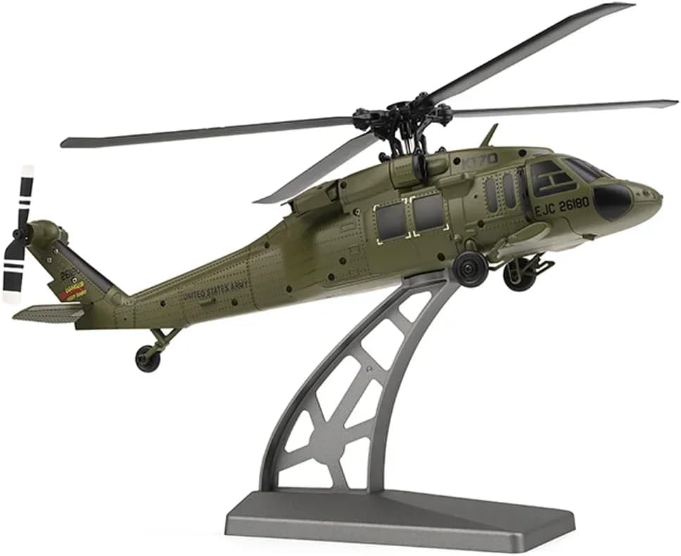 K170 UH60L RC Helicopter with 6-Axis Gyro, 2.4G 4CH Remote Controlled Helicopter Military Aircraft Brushless Motor 6G Altitude Hovering for Adults Beginners