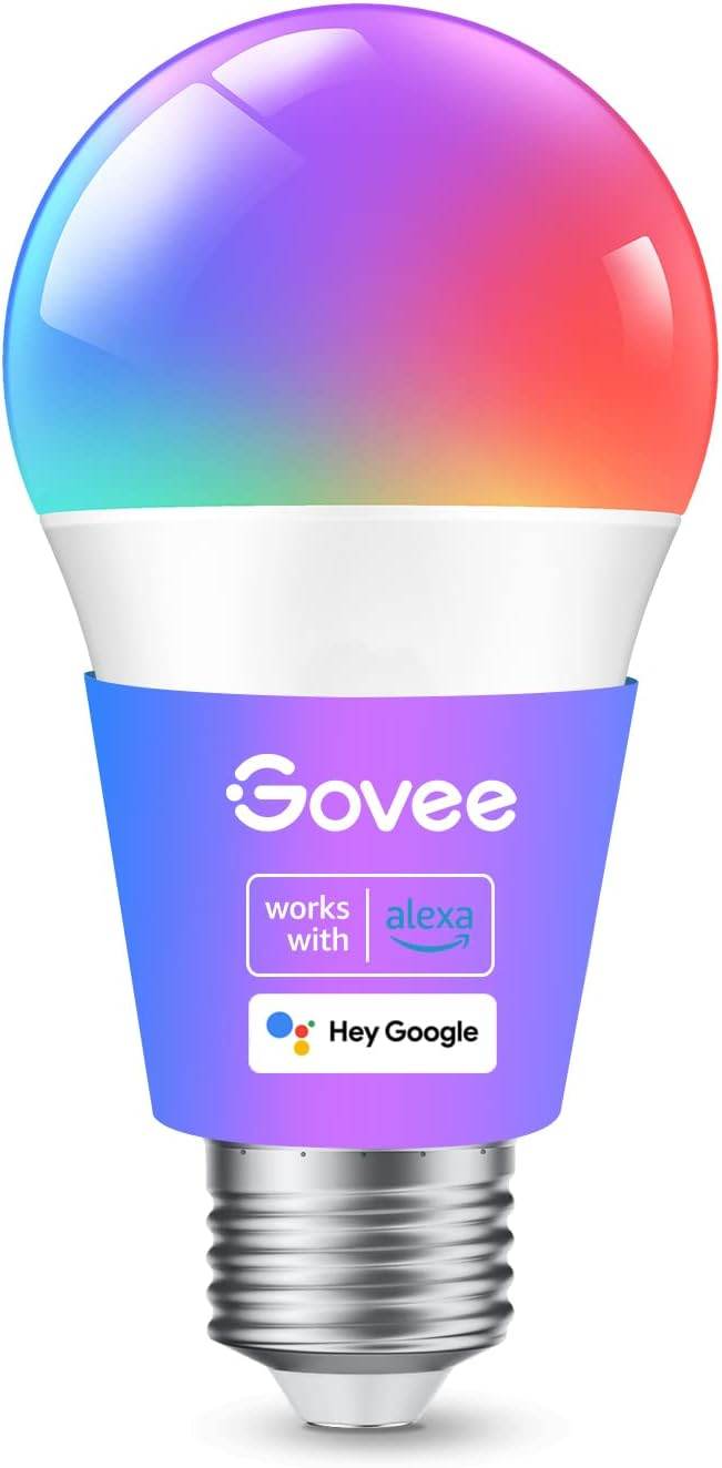 Govee Smart Light Bulbs, Color Changing Light Bulb, Work with Alexa and Google Assistant, 16 Million Colors RGBWW, Wifi & Bluetooth LED Light Bulbs, Music Sync, A19, 800 Lumens, 4 Pack 1