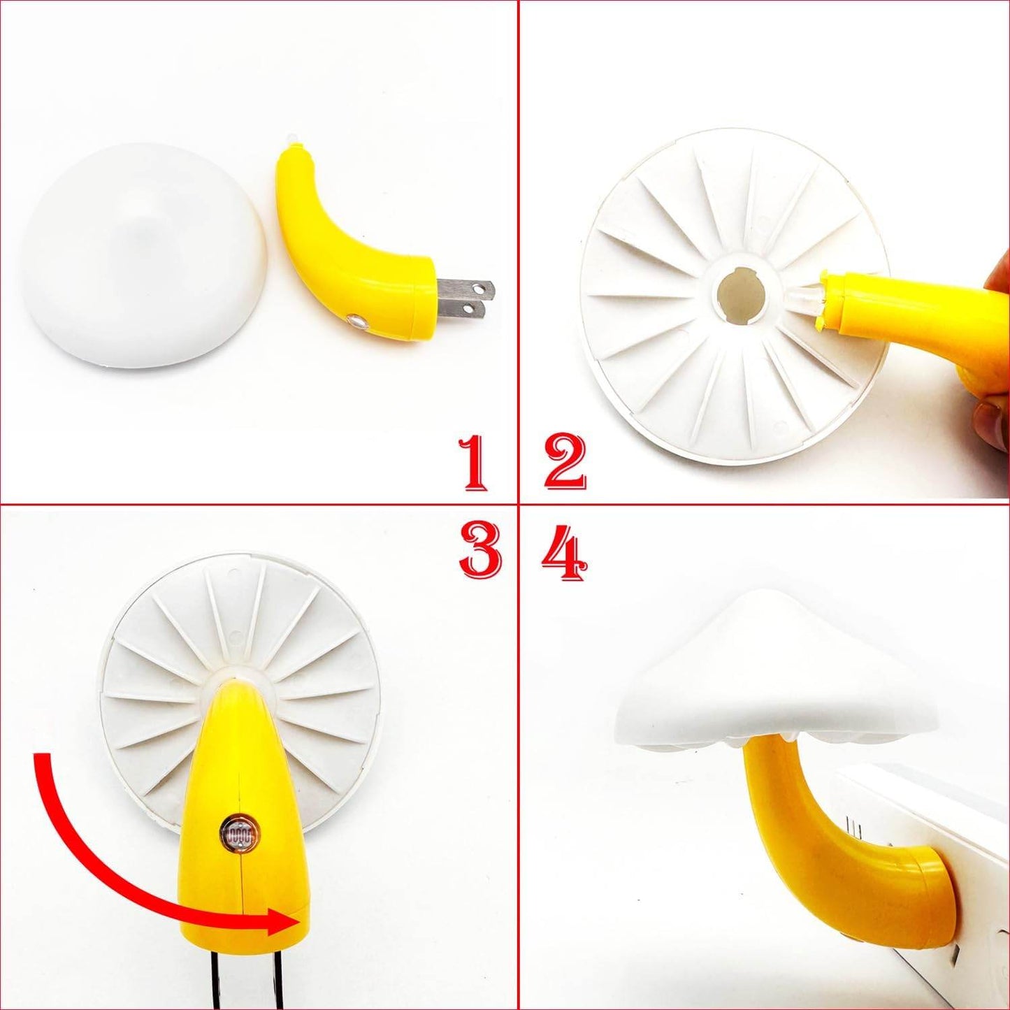 Sensor LED Night Light, Color Changing Mushroom Night Light Plug-In Wall Based Lamp, Gift for Kids Adults, Cute Mushroom Nursery Light for Bedroom, Bathroom, Kitchen, Hallway and Stairs