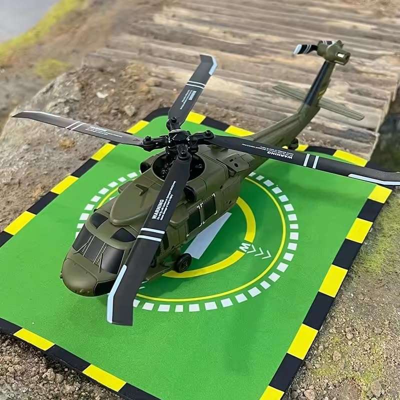K170 UH60L RC Helicopter with 6-Axis Gyro, 2.4G 4CH Remote Controlled Helicopter Military Aircraft Brushless Motor 6G Altitude Hovering for Adults Beginners