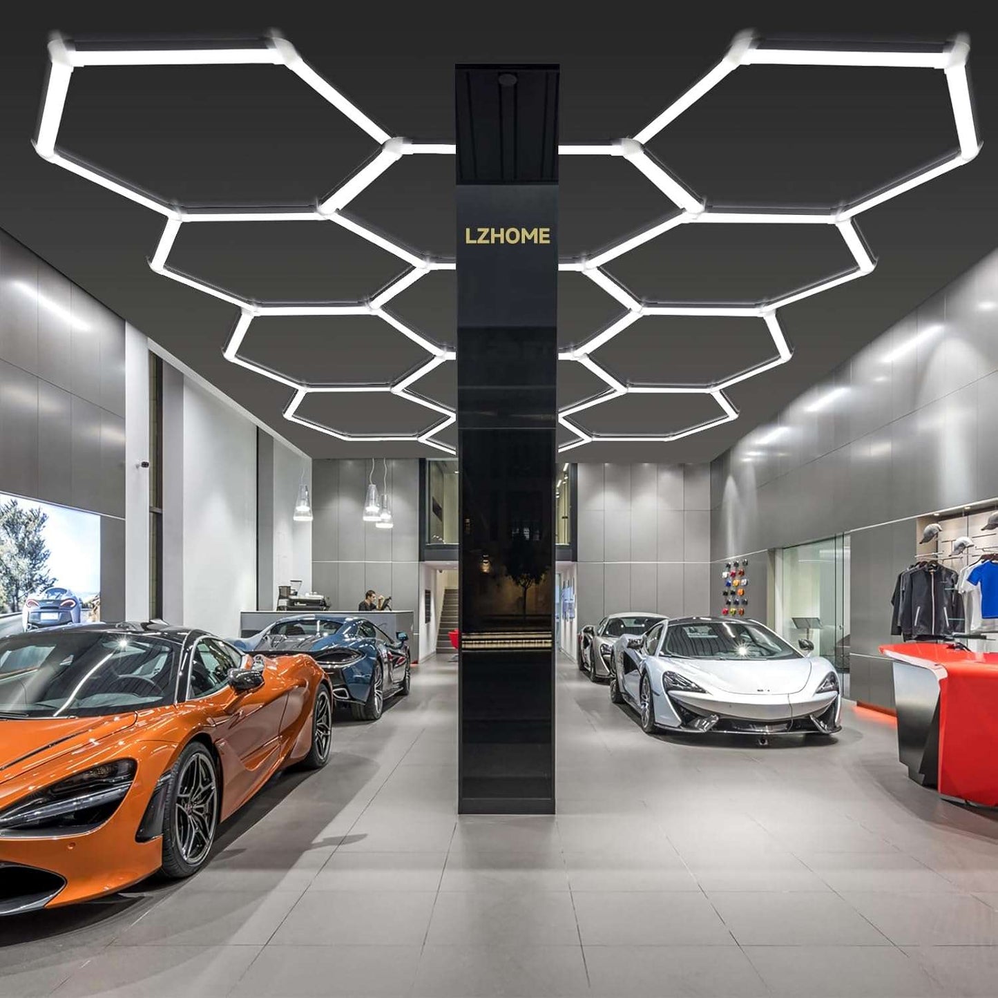 Hexagon LED Garage Light: 25 Pack Updated Bigger Size, 26400LM Super Bright Car Detailing Ceiling LED Shop Light for Warehouse Workshop Gym Basement Car Care Wash Room