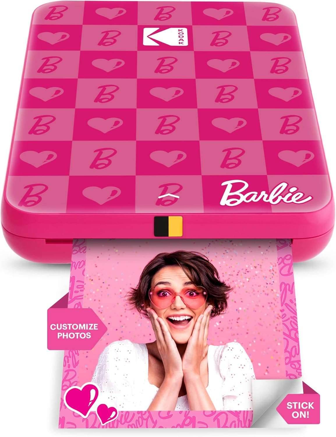 KODAK Step Instant Smartphone Photo Printer - Portable Mini Color Wireless Mobile Printer - Zink 2X3” Sticky-Back Photos - Bluetooth Compatible with Ios & Android Devices - Fun Editing App - White Barbie Iconic Printer