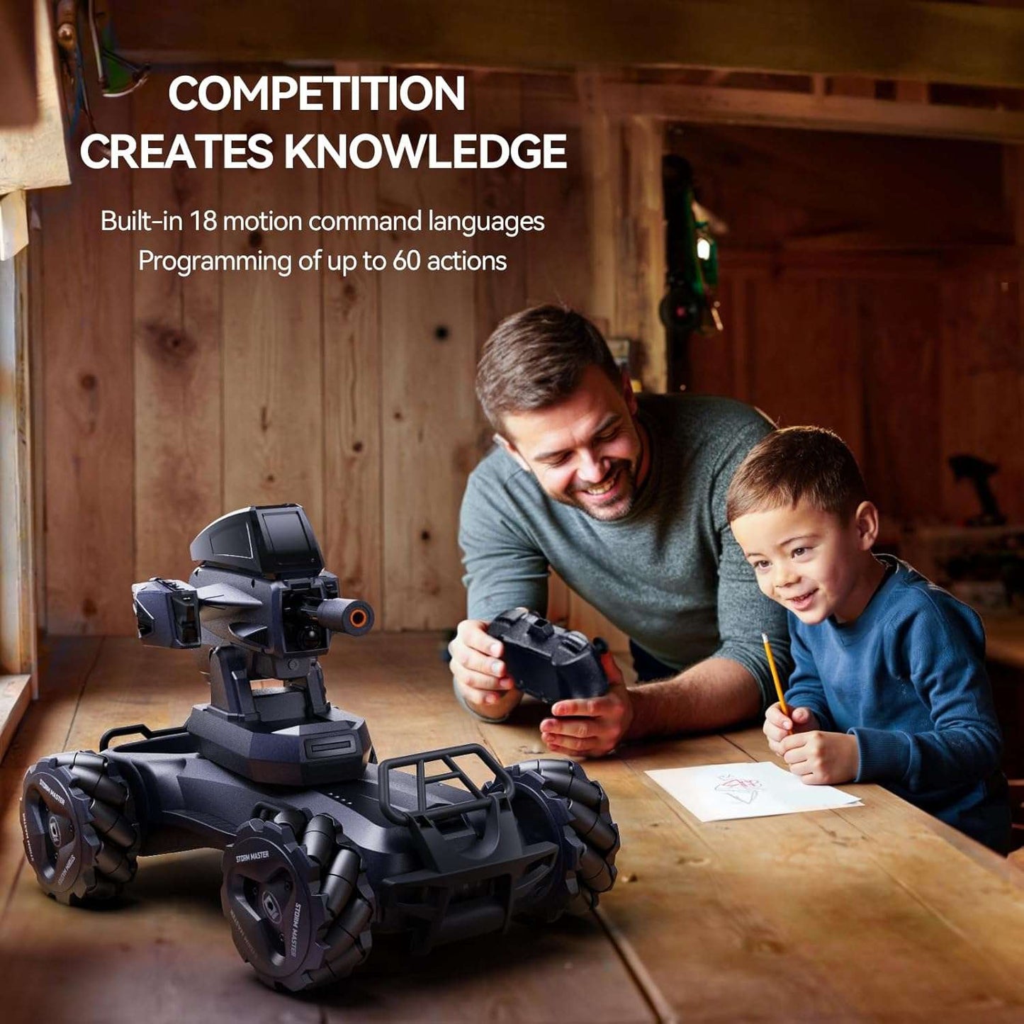 V997 Remote Control Monster Truck, Large Water Battle 4X4 RC Car with Programming, 120Mins Play Time All Terrain RC Drift Car, Educational Toys for Kids Age 14+ (Black)