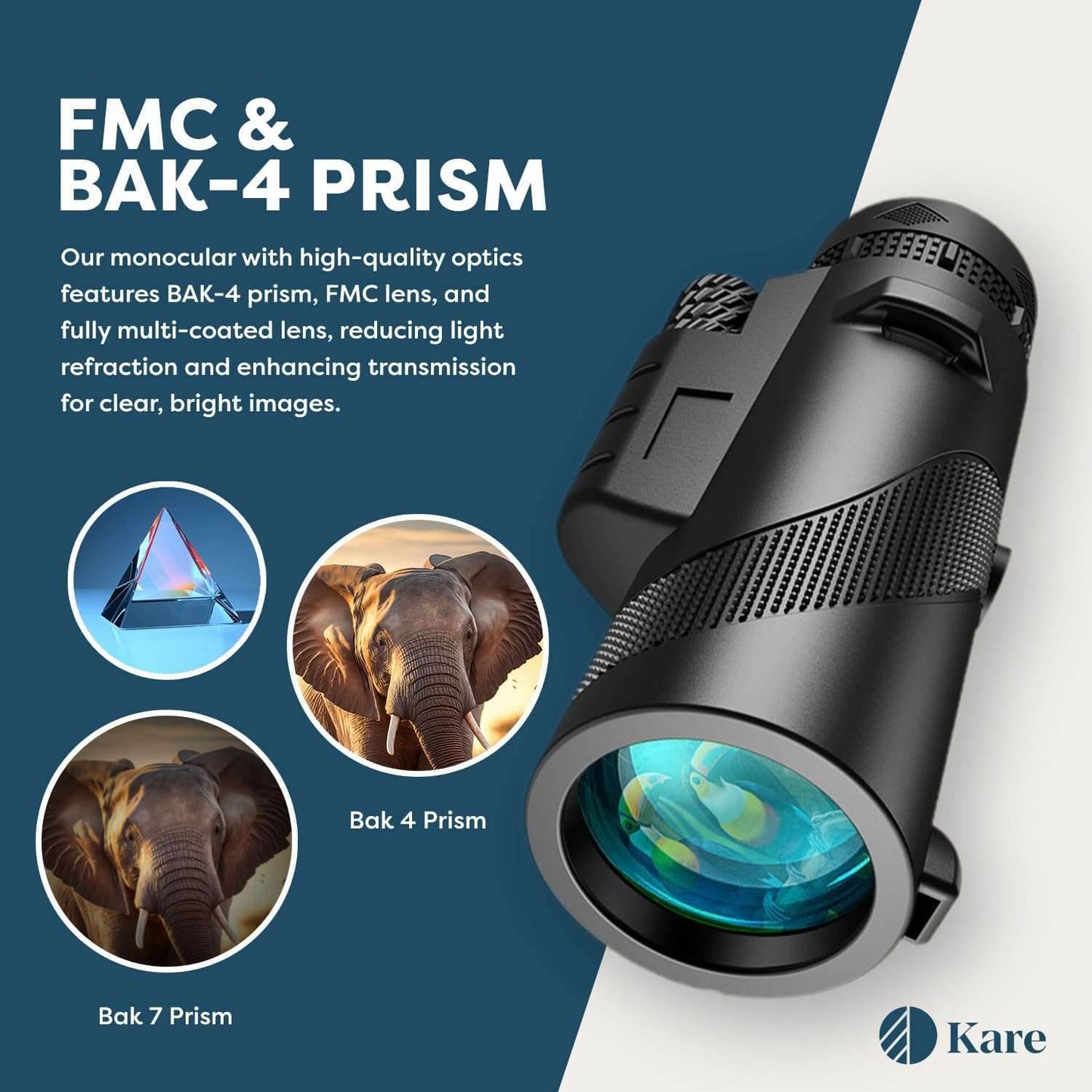 80X100 Monocular Telescope High Power with Smartphone Holder & Tripod, High Definition Larger Vision Monocular for Adults for Bird Watching Hiking Camping