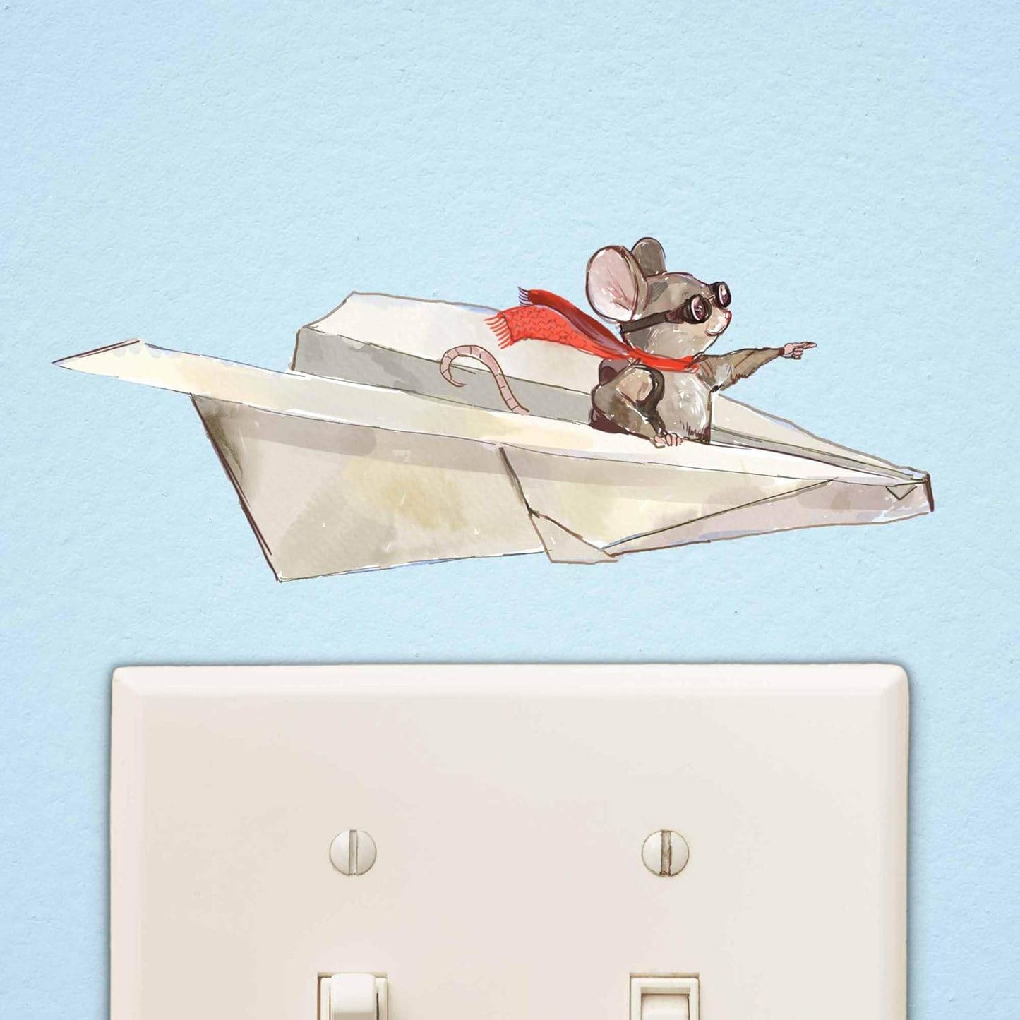 3D Wall Decor Mouse Watching TV in Mouse Hole - Removable Wall Sticker Mural - Kids Room Decor, Fun Home Decor, Unique Gift Idea - Mouse Potato