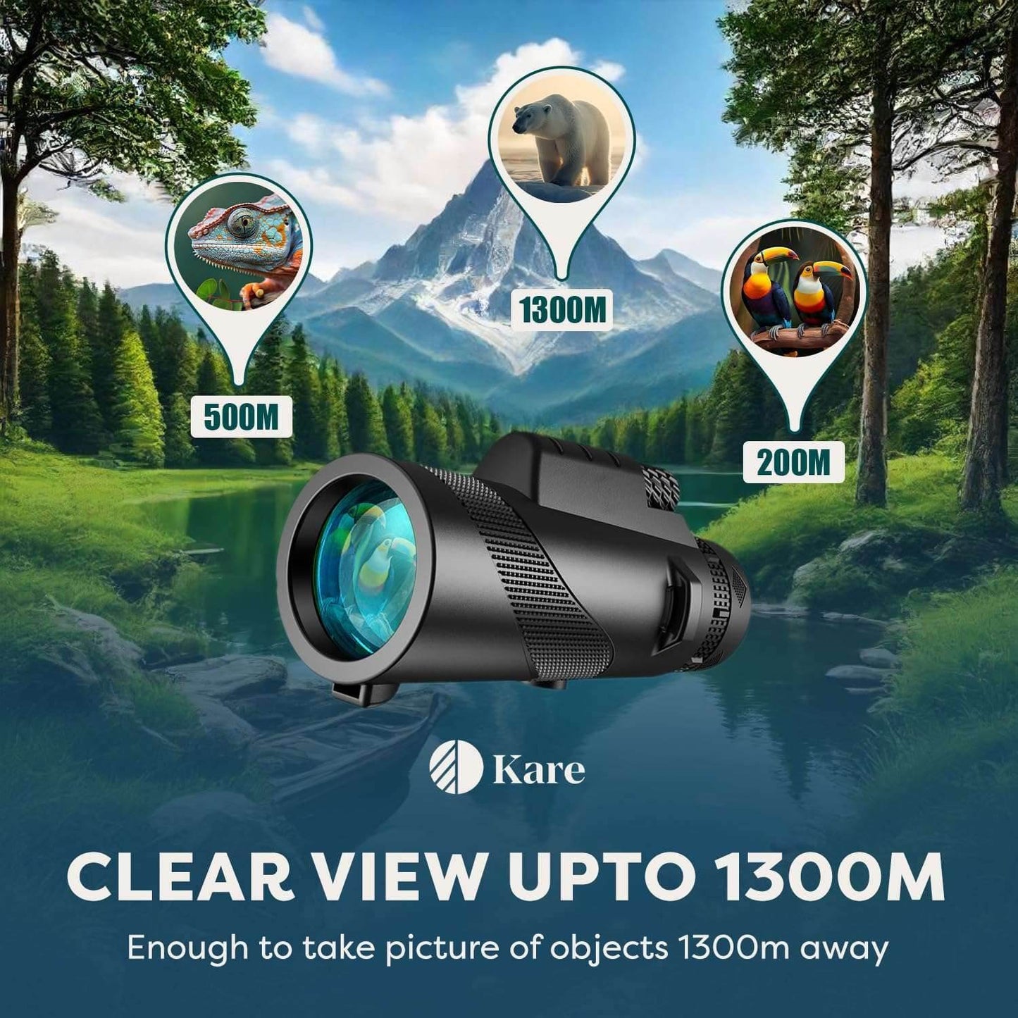 80X100 Monocular Telescope High Power with Smartphone Holder & Tripod, High Definition Larger Vision Monocular for Adults for Bird Watching Hiking Camping