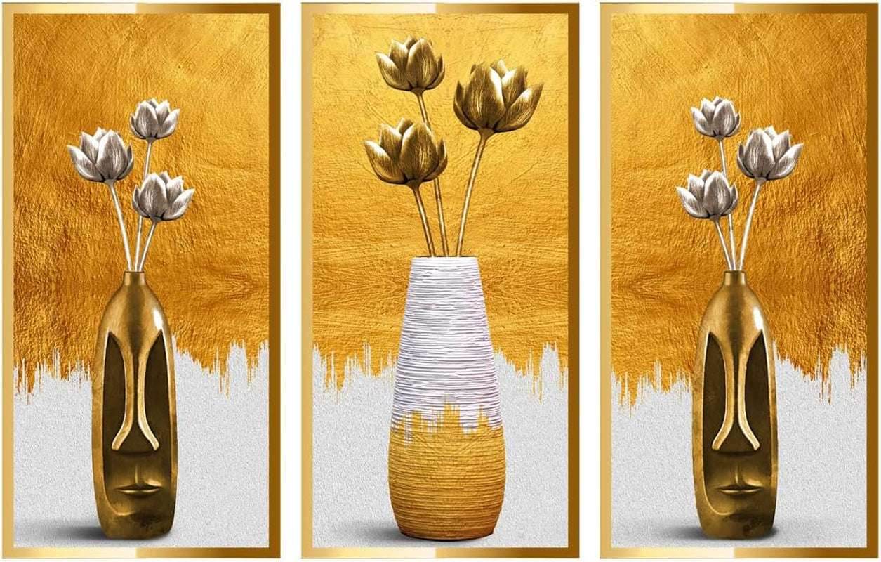 3D Vase Wall Stickers 2Pcs Magnolia Flower Wall Decals Morden Art Magic Pictures Self Adhesive Wall Art Decor for Aisle Entrance Bedroom Living Room Sofa Backdrop Yoga Room Wall Decor (SW-ATW1500)