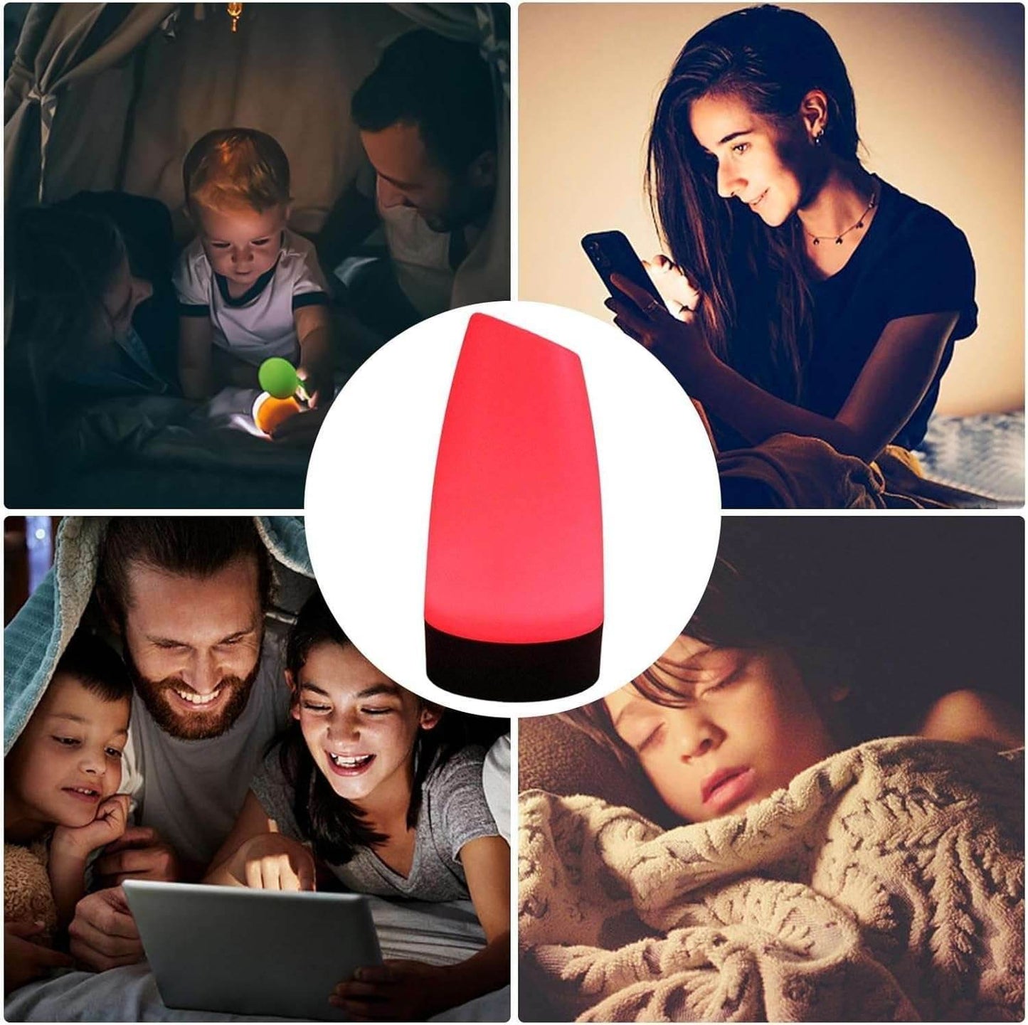 Touch Lamp Cordless - Touch Lamps for Nightstand | Portable Wireless Mood Lamp Color Changing LED Light | Bedside Kids Night Light Decorations for Family, Friends, Home, Cafes,Room