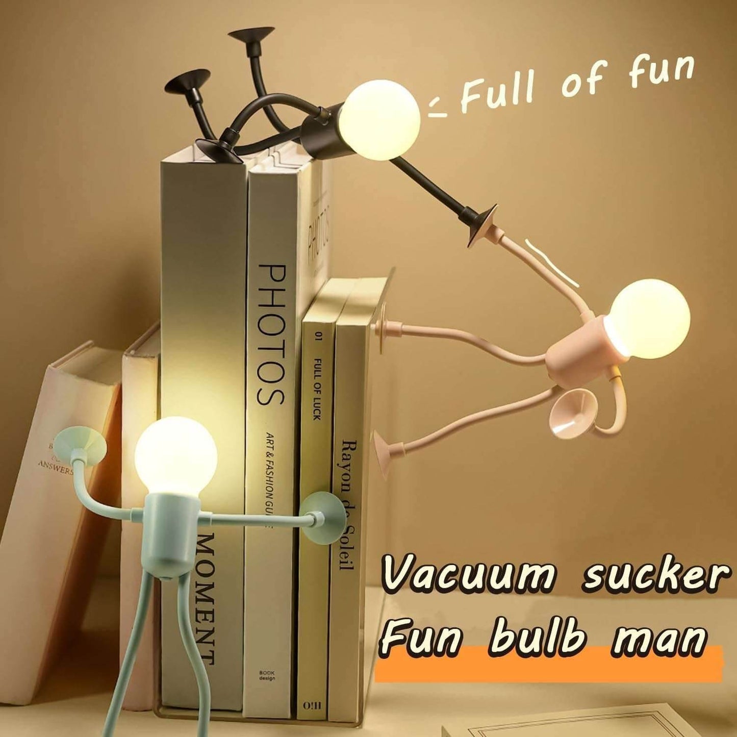 2 Pack Changeable Shape Funny Sportsman Night Light, Fun Night Light with Suction Cup, Versatile Creative Dormitory Small Desk Lamp Light Bulb Person - Send 10 Batteries as (Black)