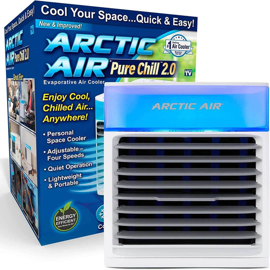 Arctic Air Pure Chill 2.0 Evaporative Air Cooler by Ontel - Powerful, Quiet, Lightweight and Portable Space Cooler with Hydro-Chill Technology for Bedroom, Office, Living Room & More,Blue Default Title