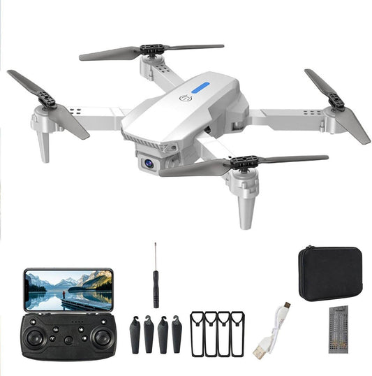 Drone with Camera for Adults Beginners, 4K Drone HD Camera Quadcopter Pressure Fixed Height Remote Control Airplane, One-Click Take Off/Landing, Altitude Hold, Headless Mode, 360° Return Pallets Gray