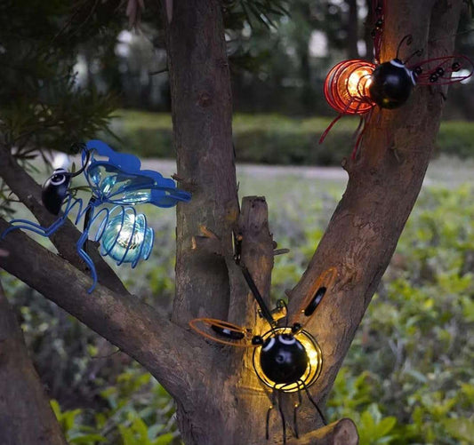 Solar Outdoor Hanging Bee Lights, Garden Decorative Lights, Waterproof Bumble Bee Design Default Title
