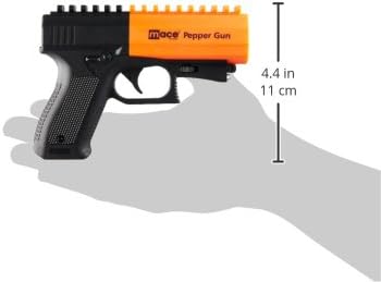 Mace Brand Pepper Gun 2.0 with Pepper Spray & Water Training Cartridge Set, 20 Feet Range, Max Strength 10% OC Formula, Long Lasting UV Dye, LED Strobe, Self Defense Pepper Spray Gun for Women & Men