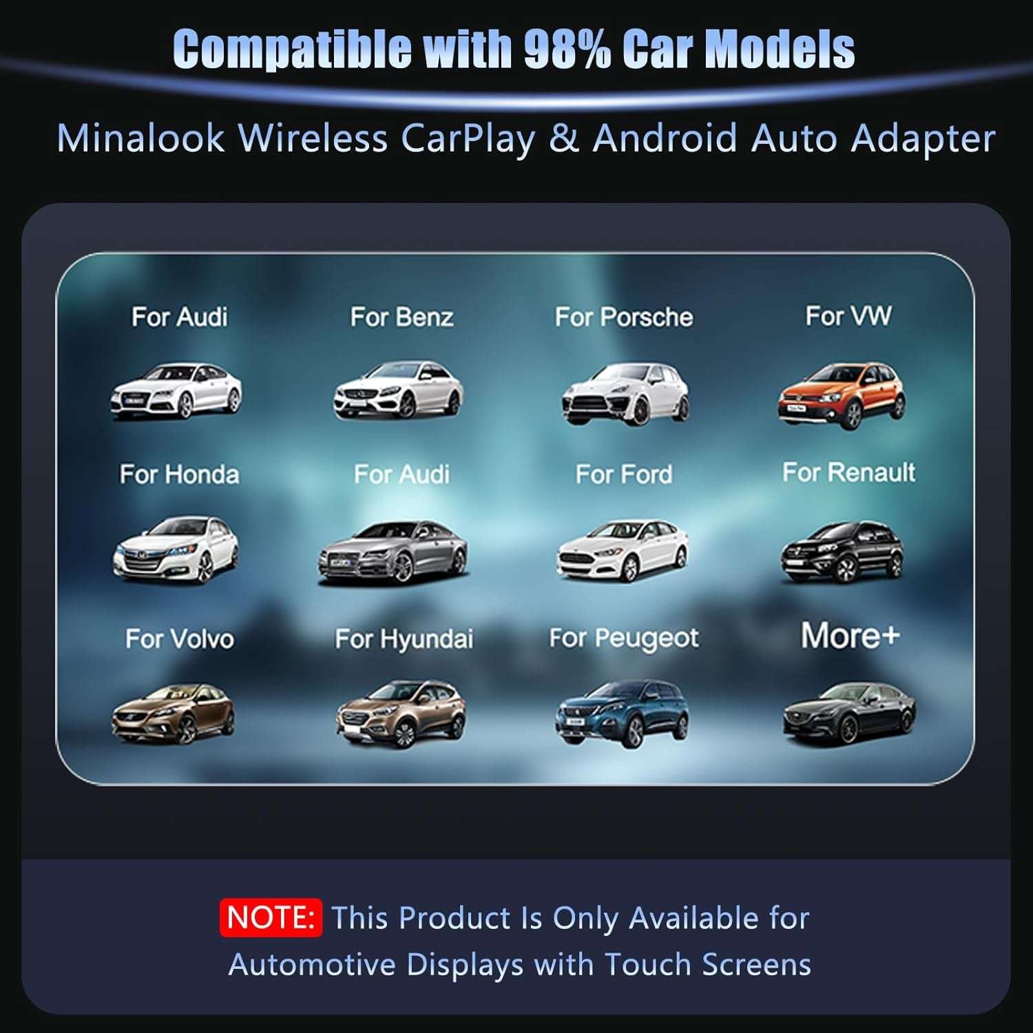 Wireless Carplay Adapter, 2025 Upgrade Support Netflix/Youtube/Tf Card Plug & Play Dongle with Apple Car Play Wireless Adapter Android Auto Wireless Adapter for Cars from 2015&Iphone Ios10+