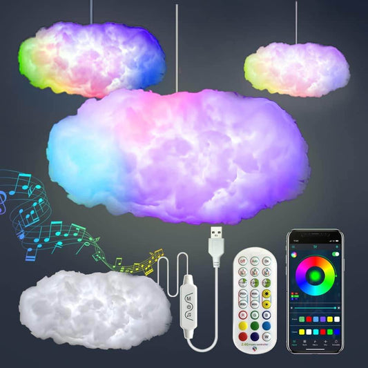 3D Big Cloud Lightning Light Kit Music Sync Warm White Multicolor Lightning 1