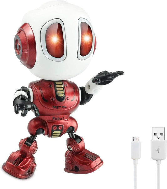 Talking Robot for Kids - Mini Robot That Repeats What You Say, Toys for 4-6 Year Old Girls and Boys, Stocking Stuffers (Red) Red