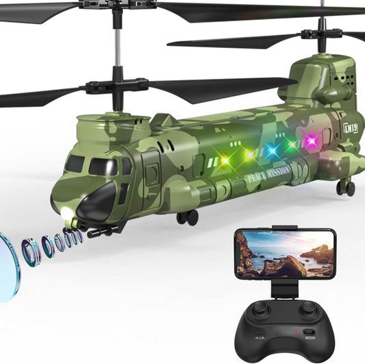 OBEST Chinook RC Helicopter,Remote Control Military Helicopter with Camera,Twin-Propeller with Altitude Hold Default Title