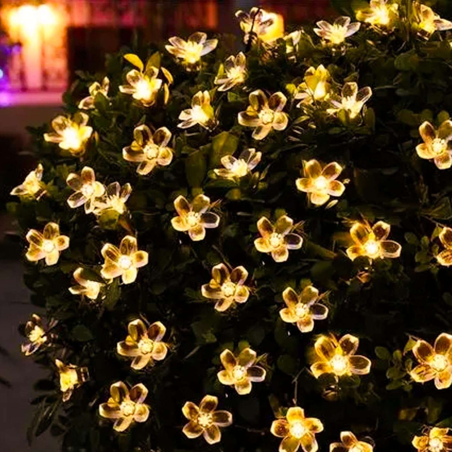Warm White Flower String Lights with Timer, Cute 33Ft 100 LED USB Plug in Lighted Fairy Cherry Blossom Easter Christmas Tree Decorative Twinkle Lights for Bedroom Camping Tent Wall Hanging