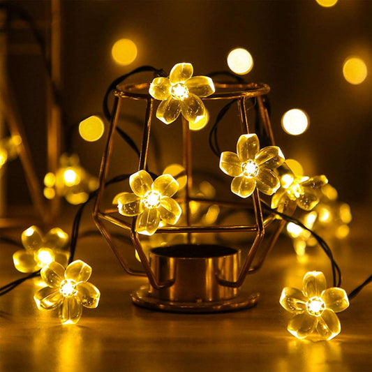 Warm White Flower String Lights with Timer, Cute 33Ft 100 LED USB Plug in Lighted Fairy Cherry Blossom Easter Christmas Tree Decorative Twinkle Lights for Bedroom Camping Tent Wall Hanging Warm White