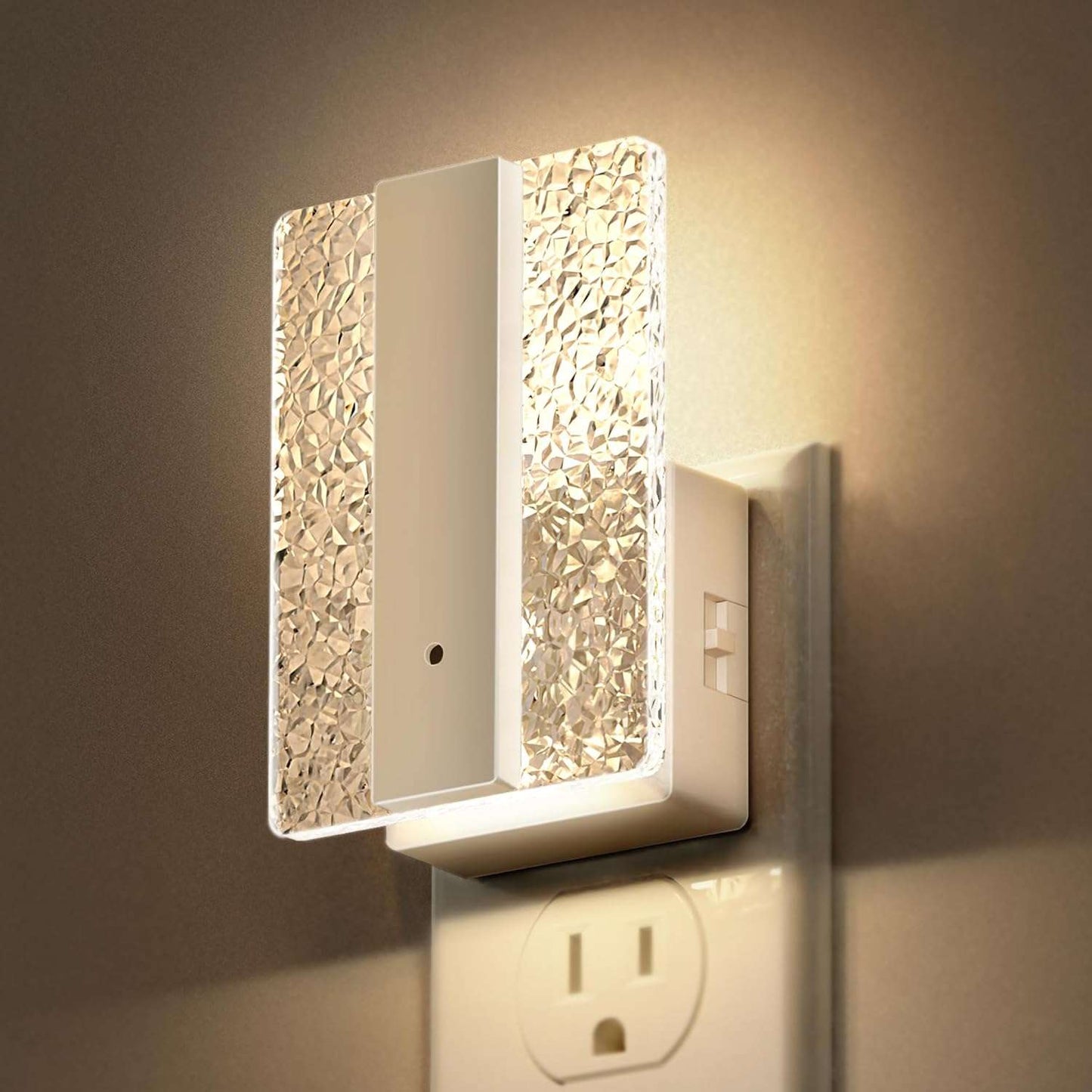 Doresshop LED Night Lights Plug into Wall [2 Packs], Decorative Night Light with Dusk-To-Dawn Sensor, Dimmable Nightlights, Adjustable Brightness Night-Lights for Bathroom, Hallway, Bedroom,Stairway White 1 Count (Pack Of 1)