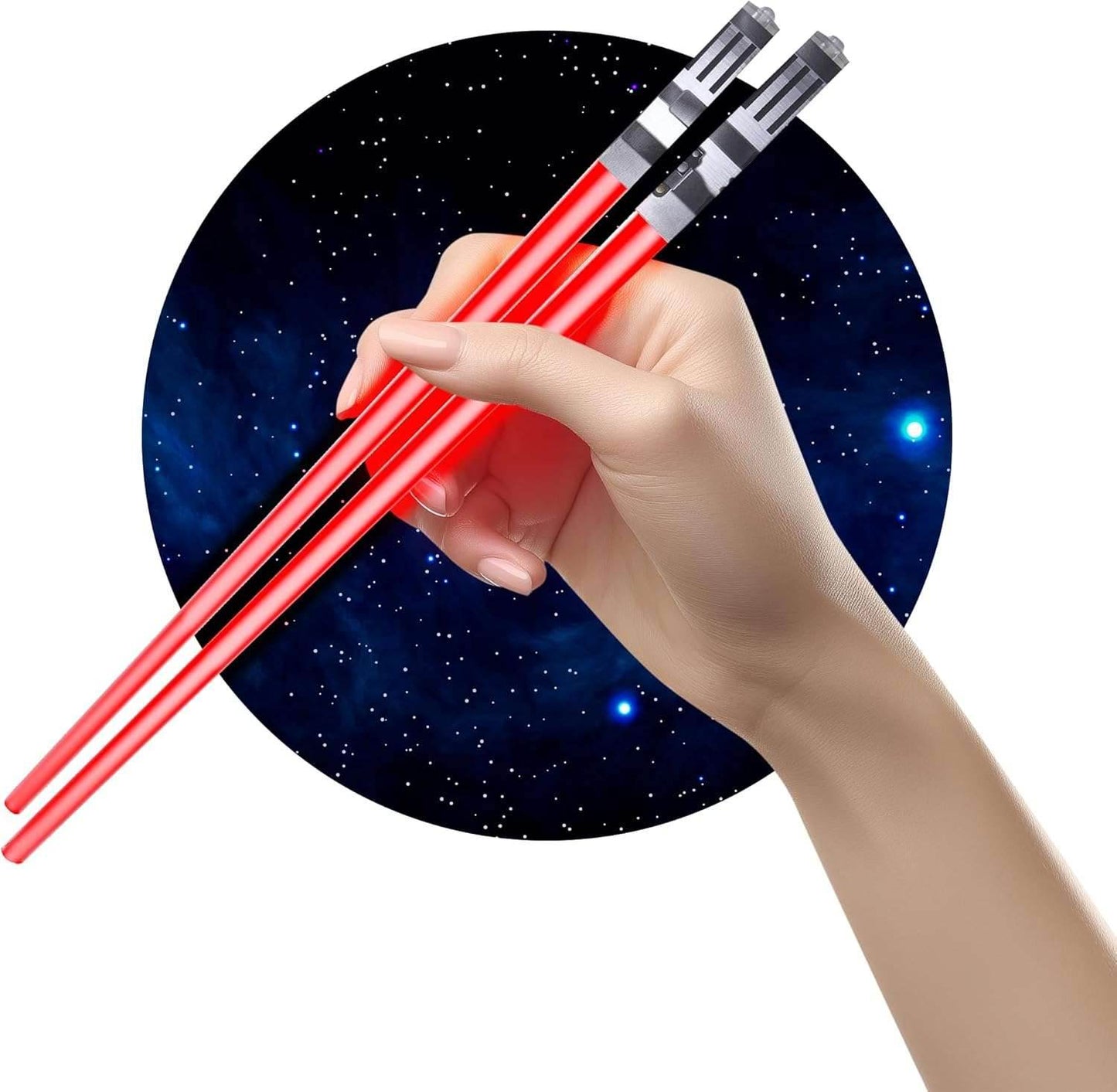 Lightsaber Chopsticks Light up - LED Glowing Light Saber Star Wars Chop Sticks - Reusable Sushi Lightup Sabers Chopstick Set of 1 Blue Pair Red 1 Pairs