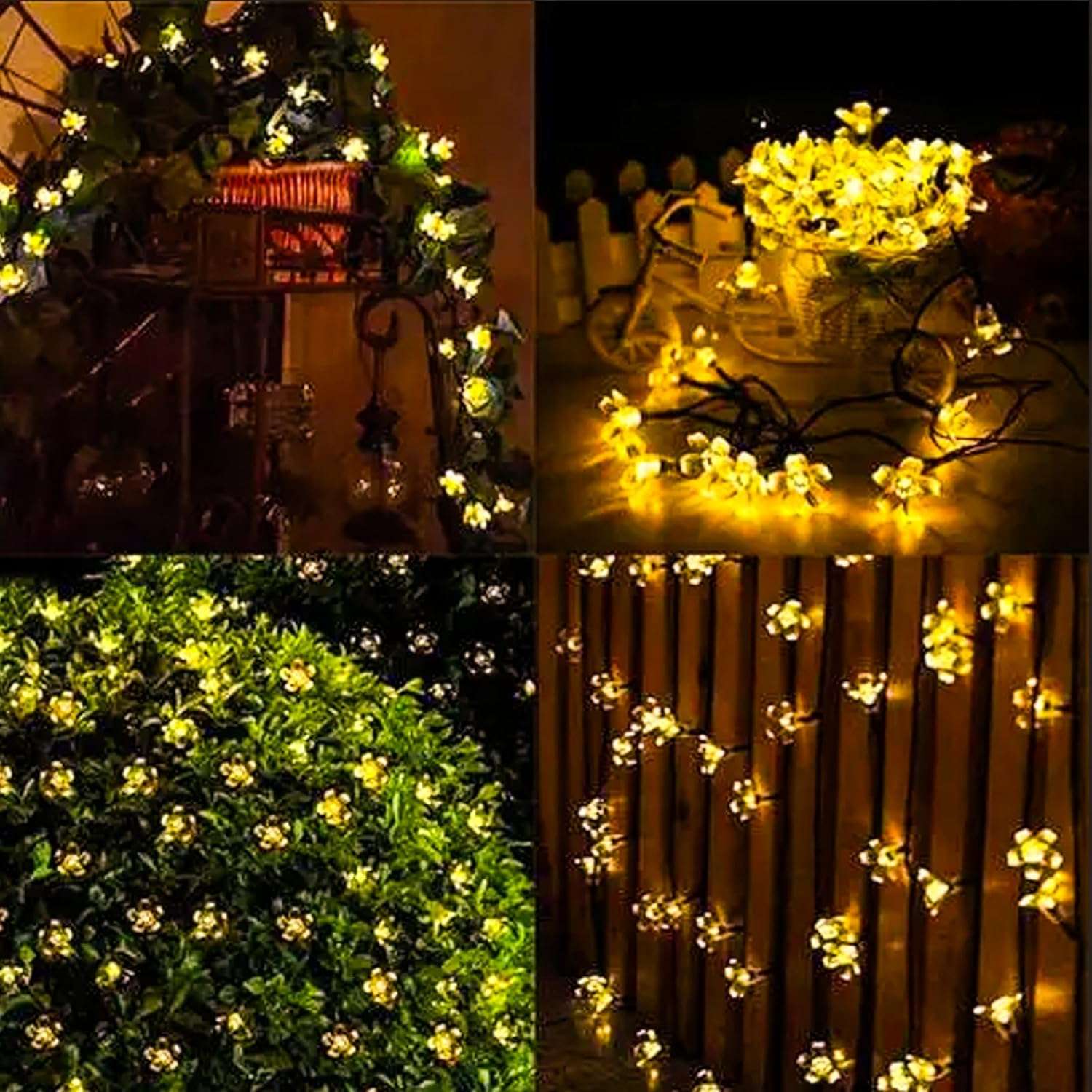 Warm White Flower String Lights with Timer, Cute 33Ft 100 LED USB Plug in Lighted Fairy Cherry Blossom Easter Christmas Tree Decorative Twinkle Lights for Bedroom Camping Tent Wall Hanging