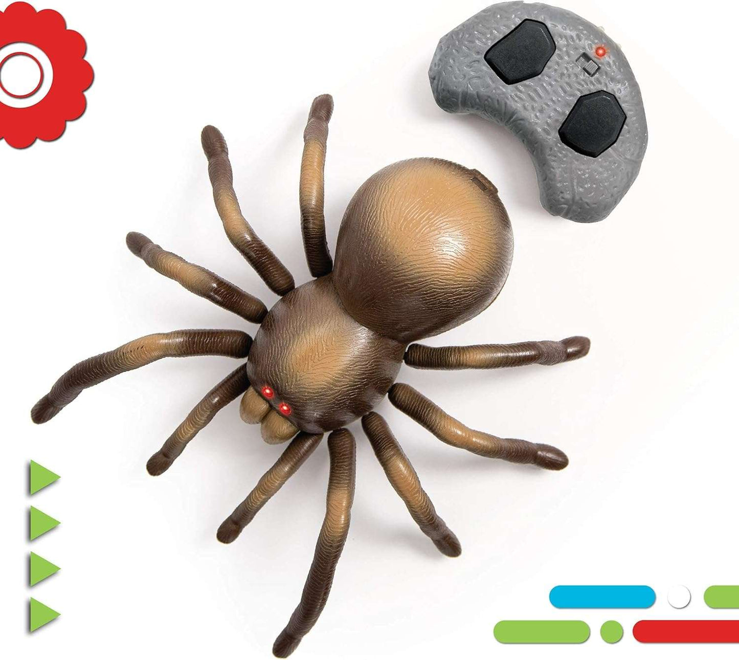 Discovery Kids RC Moving Tarantula Spider, Wireless Remote Control Toy for Kids, Great for Pranks and Halloween Decorations, Realistic Scurrying Movement, Glowing Scary Red LED Eyes