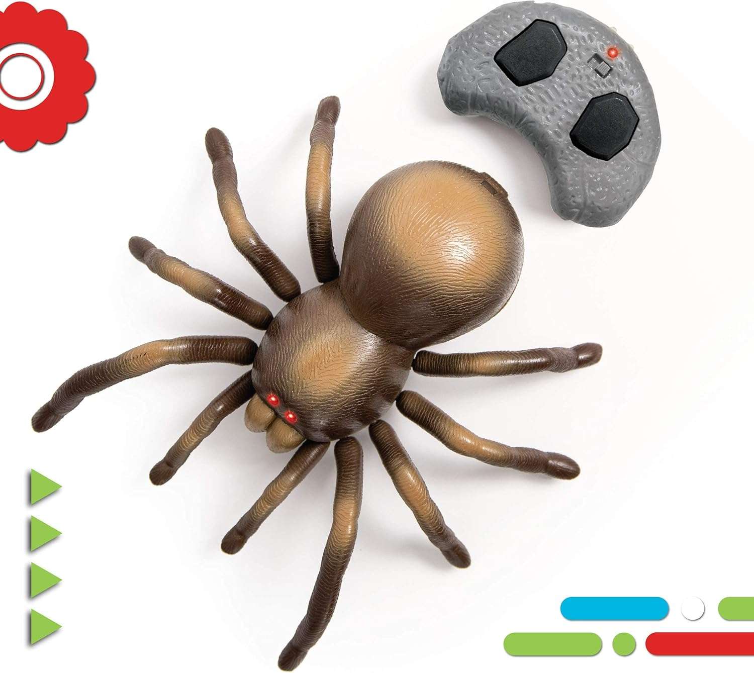 Discovery Kids RC Moving Tarantula Spider, Wireless Remote Control Toy for Kids, Great for Pranks and Halloween Decorations, Realistic Scurrying Movement, Glowing Scary Red LED Eyes