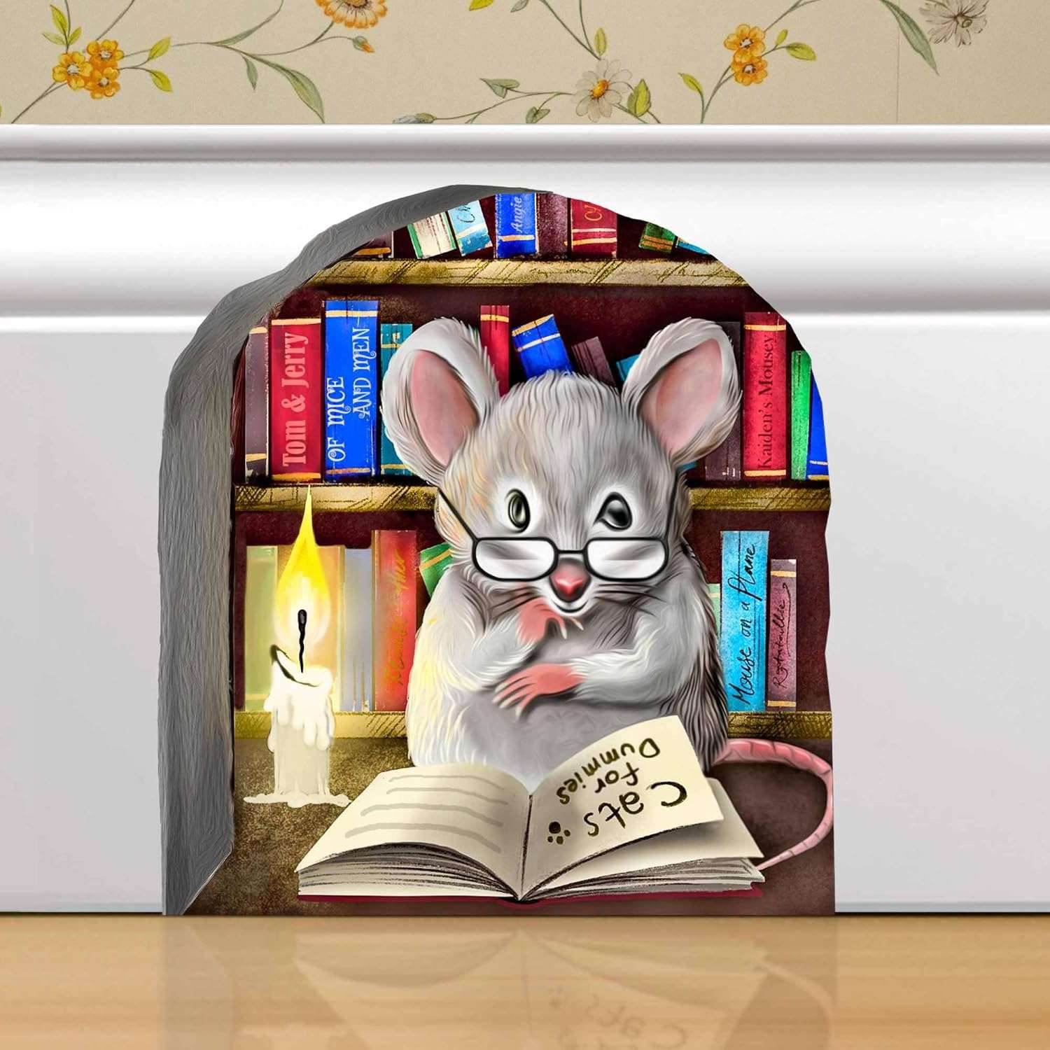 3D Wall Decor Mouse Watching TV in Mouse Hole - Removable Wall Sticker Mural - Kids Room Decor, Fun Home Decor, Unique Gift Idea - Mouse Potato
