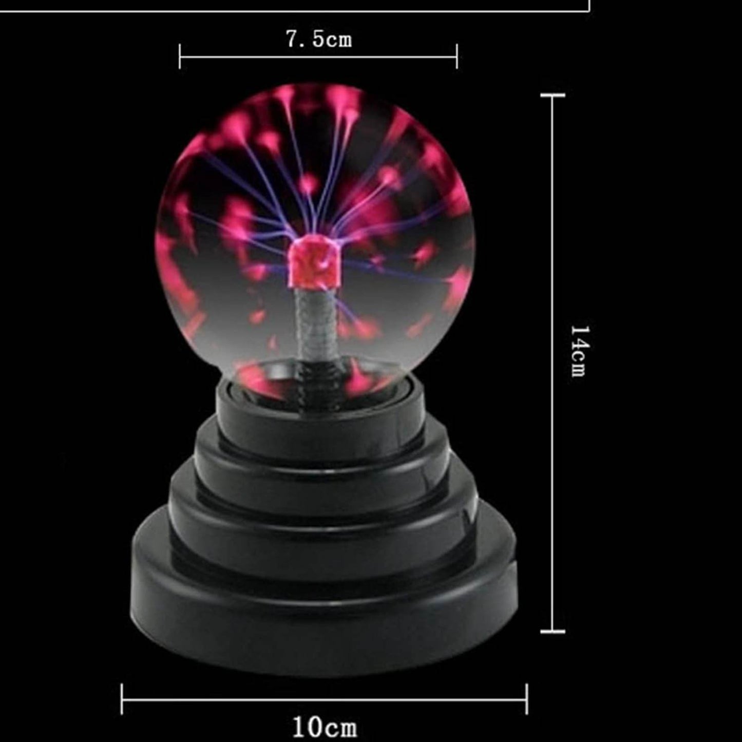 3 Inch Magic Plasma Ball, Touch Sensitive Purifying Air Thunder Lightning Lamp