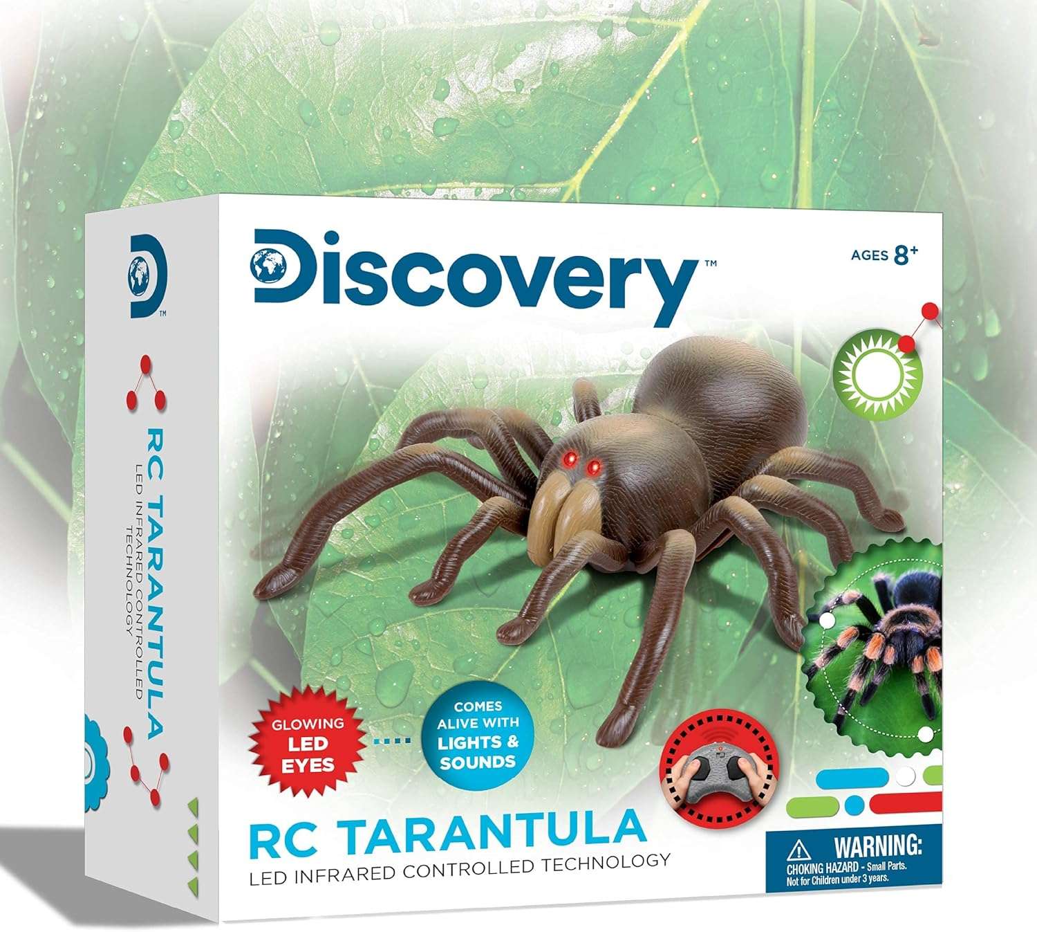 Discovery Kids RC Moving Tarantula Spider, Wireless Remote Control Toy for Kids, Great for Pranks and Halloween Decorations, Realistic Scurrying Movement, Glowing Scary Red LED Eyes