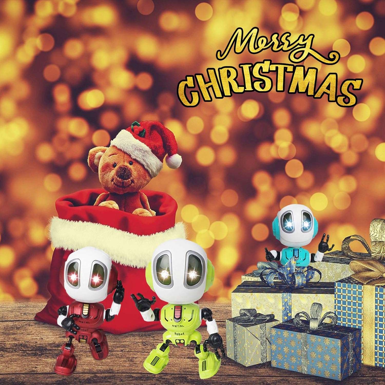 Talking Robot for Kids - Mini Robot That Repeats What You Say, Toys for 4-6 Year Old Girls and Boys, Stocking Stuffers (Red)