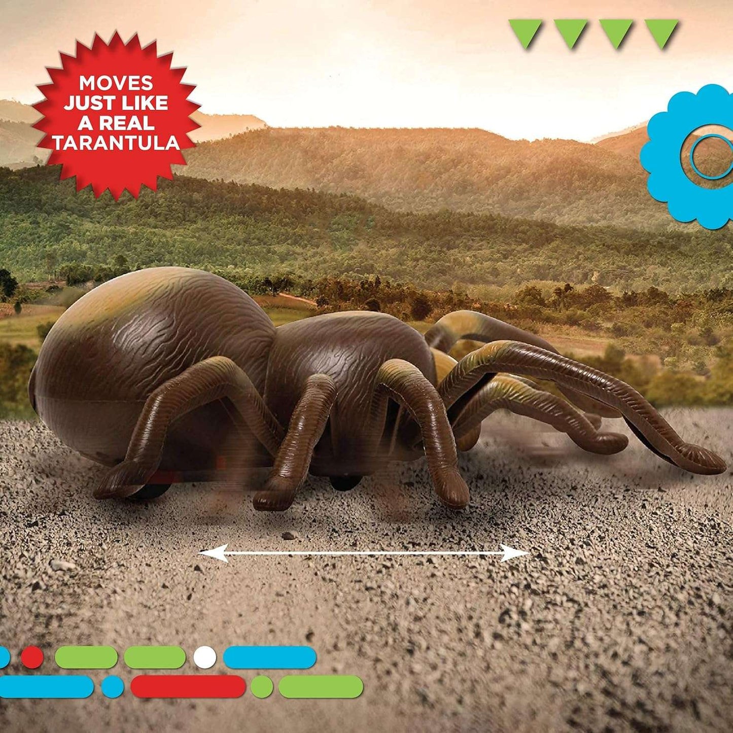 Discovery Kids RC Moving Tarantula Spider, Wireless Remote Control Toy for Kids, Great for Pranks and Halloween Decorations, Realistic Scurrying Movement, Glowing Scary Red LED Eyes