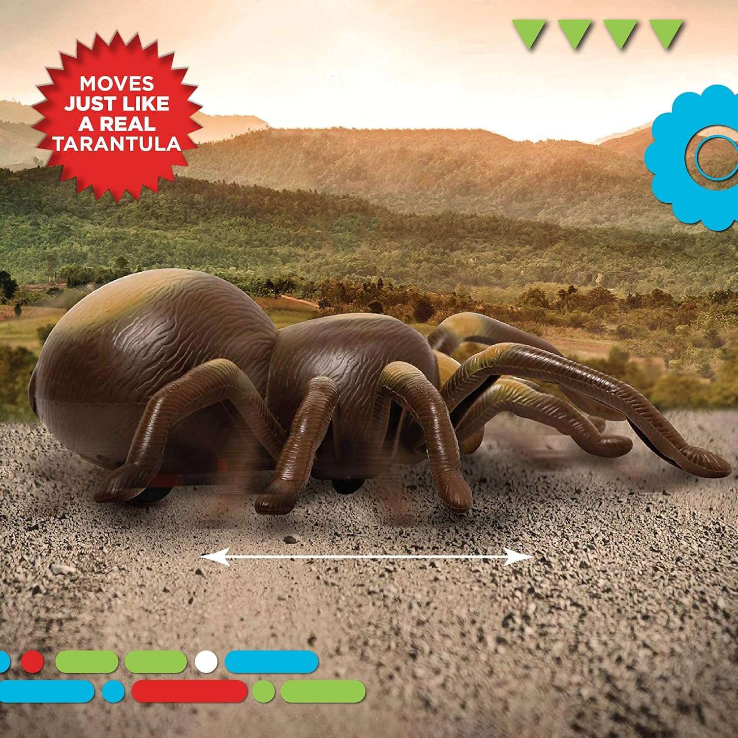 Discovery Kids RC Moving Tarantula Spider, Wireless Remote Control Toy for Kids, Great for Pranks and Halloween Decorations, Realistic Scurrying Movement, Glowing Scary Red LED Eyes