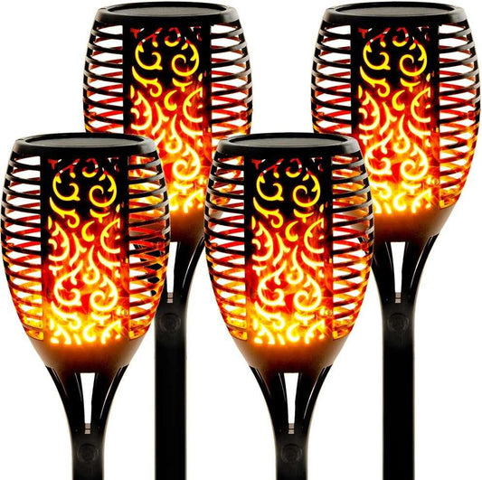 Walensee Solar Lights Outdoor Upgraded 43"(4 PACK) 96 LED Waterproof Flickering Flames Torch Lights Outdoor Solar Spotlights Landscape Decoration Lighting Dusk to Dawn Auto On/Off Security Torch Light Default Title