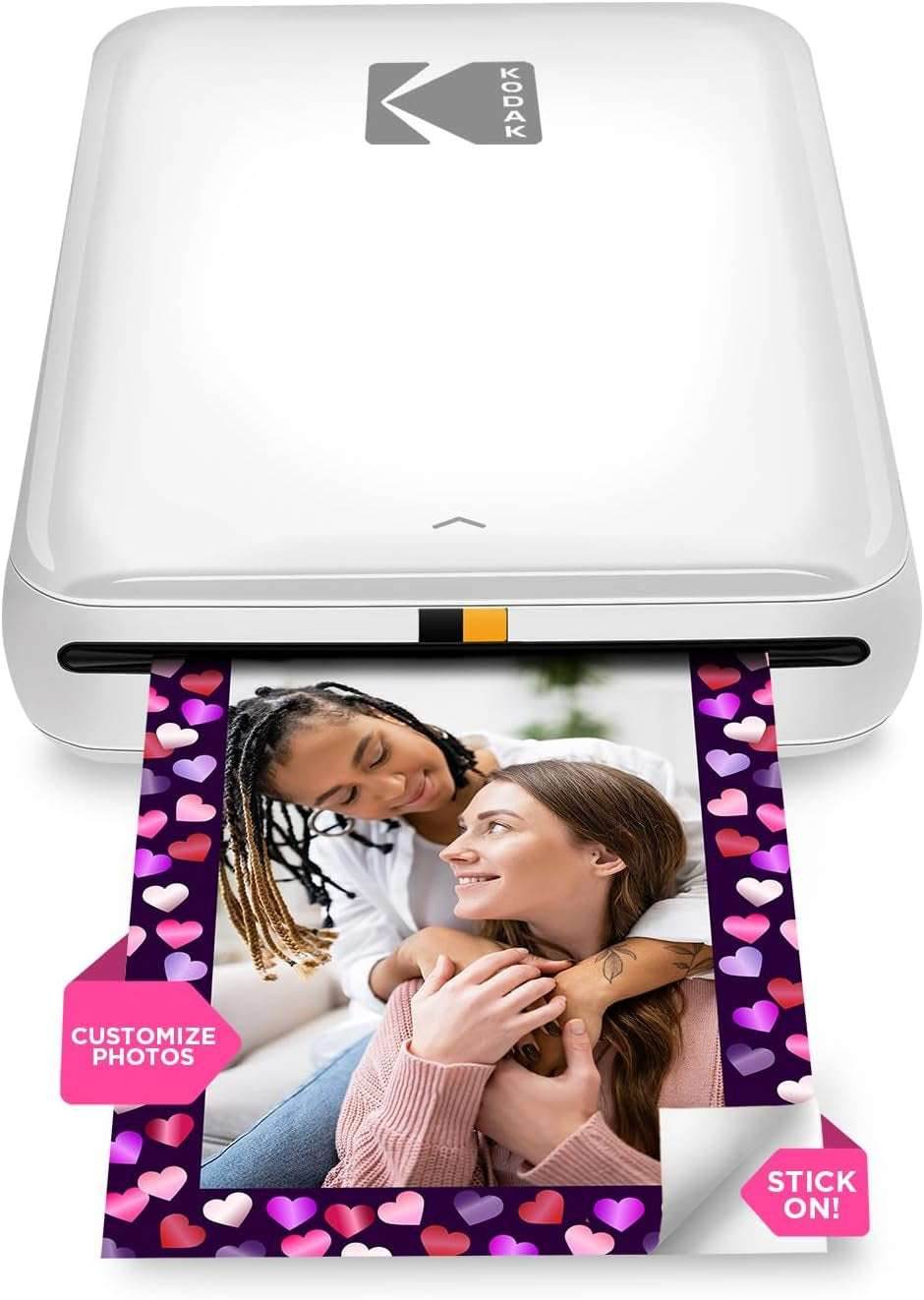 KODAK Step Instant Smartphone Photo Printer - Portable Mini Color Wireless Mobile Printer - Zink 2X3” Sticky-Back Photos - Bluetooth Compatible with Ios & Android Devices - Fun Editing App - White