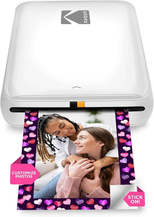 KODAK Step Instant Smartphone Photo Printer - Portable Mini Color Wireless Mobile Printer - Zink 2X3” Sticky-Back Photos - Bluetooth Compatible with Ios & Android Devices - Fun Editing App - White